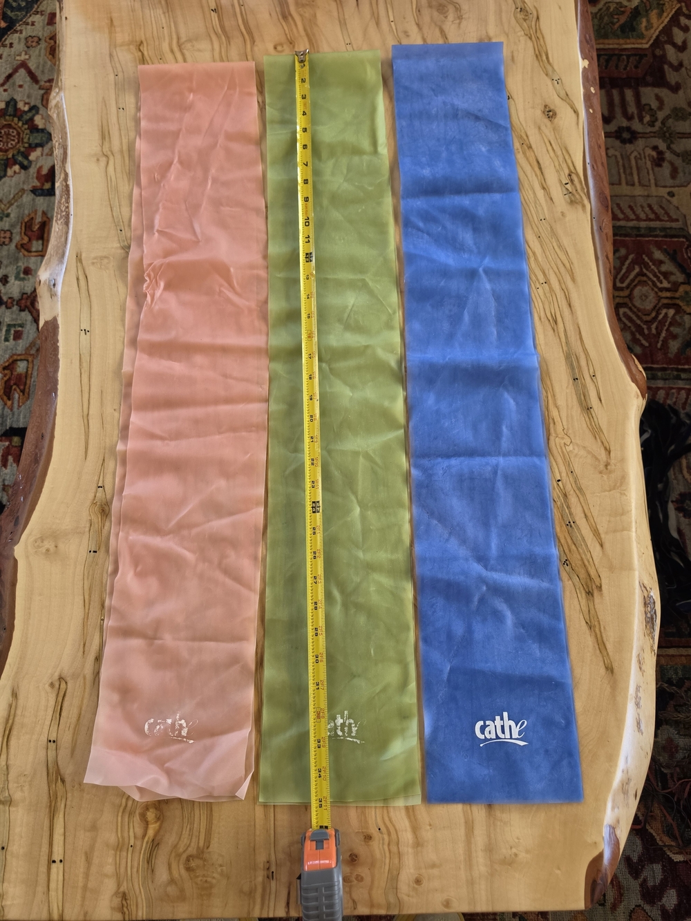 Cathe Resistance Bands Set - Peach, Olive, Blue